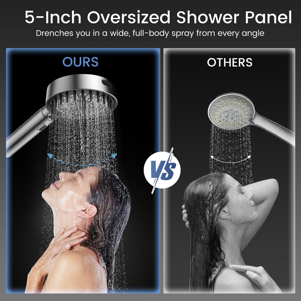 Shower Head with Handheld, 5" High Pressure Hand held Showerhead