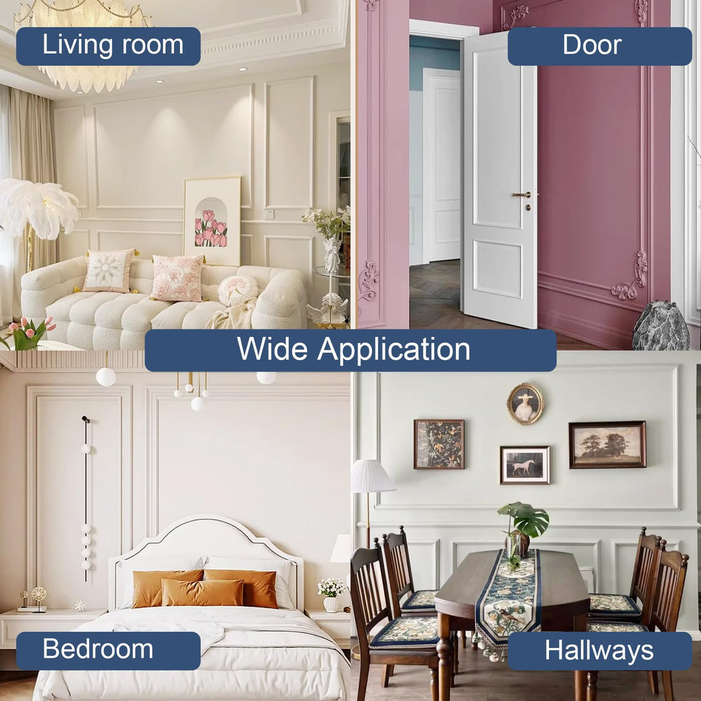 Peel and Stick Wall Molding Kit 6-Frame Premade, Ready-to-Assemble Wall Moulding Panel Frame, Self Adhesive