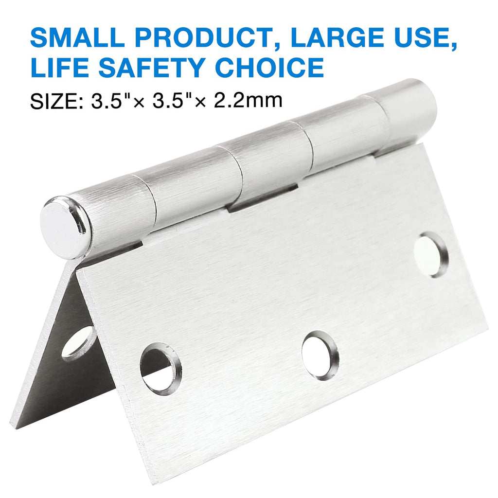 18 Pack Brushed Nickel 3.5" Door Hinge Interior Square Corners