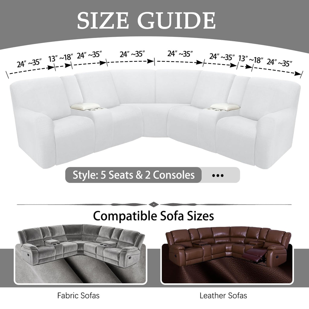Waterproof Sectional Recliner Couch Covers for Reclining Couches Washable L Shaped Sofa Cover for Dogs Sectional