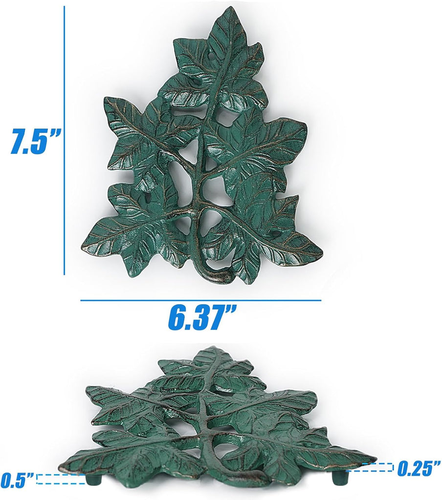 Cast Iron Trivet, Decorative Leaf Metal Trivets Rustproof Holder Rack for Hot Dishes and Pans