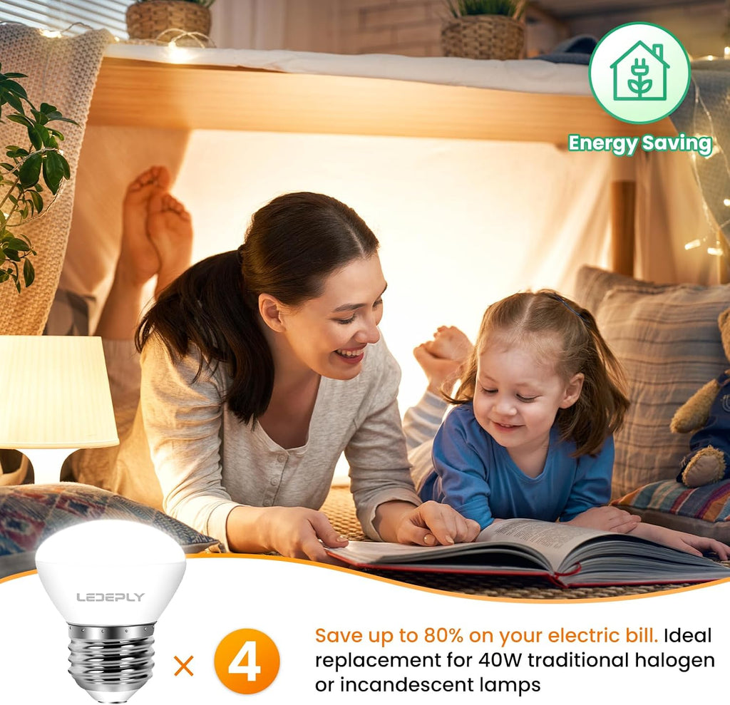 R14 LED Bulb, 4W=40W Dimmable E26 Base Mini LED Reflector Floodlight Bulbs, 400 Lumens 2700K Warm White, Low Profile