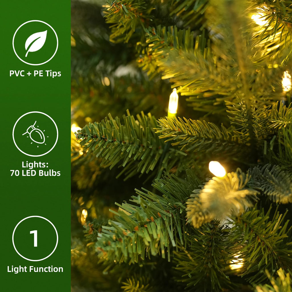 3 ft Prelit Potted Christmas Tree for Easy Decorating
