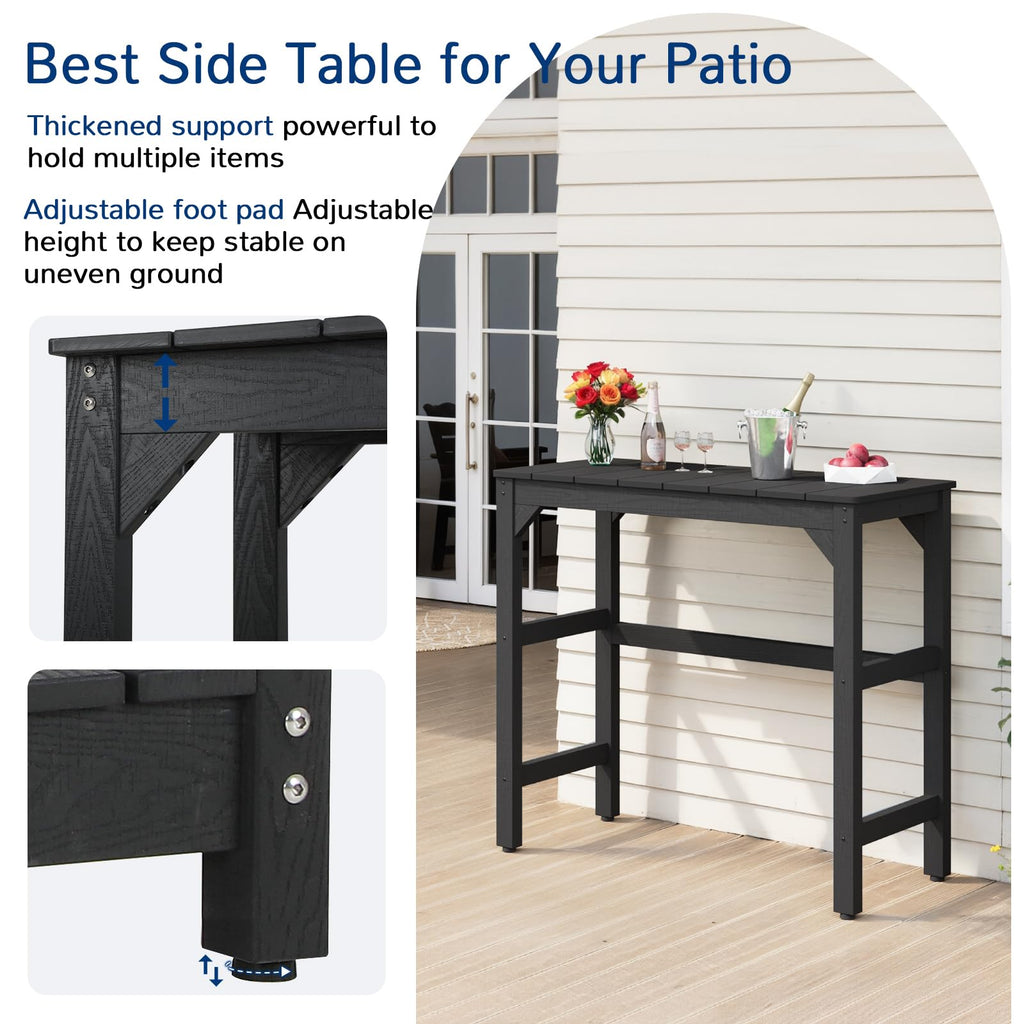 Outdoor Bar Table, 42" Weatherproof Patio Bar Height Counter Table