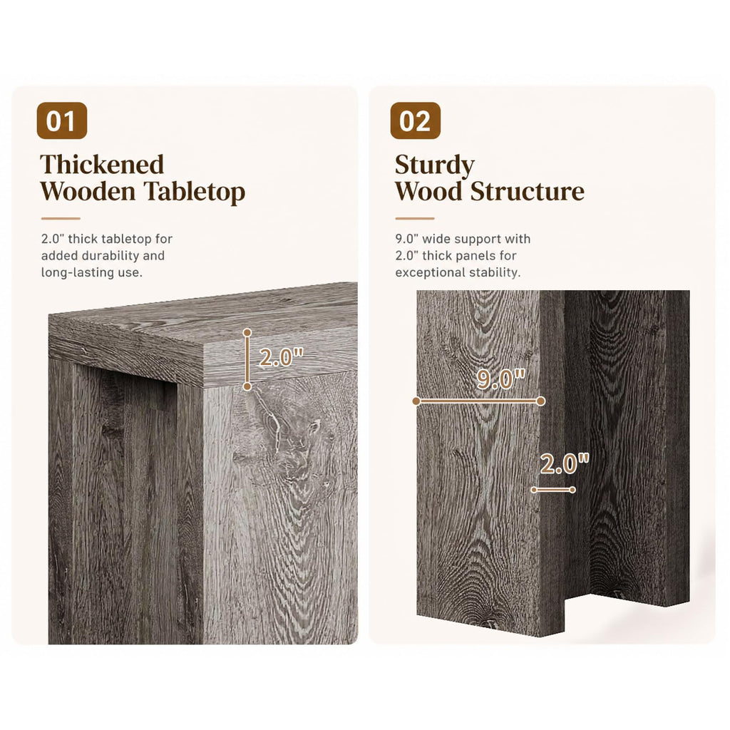 70.9" Extra Long Console Table, Farmhouse Entryway Table, Grey