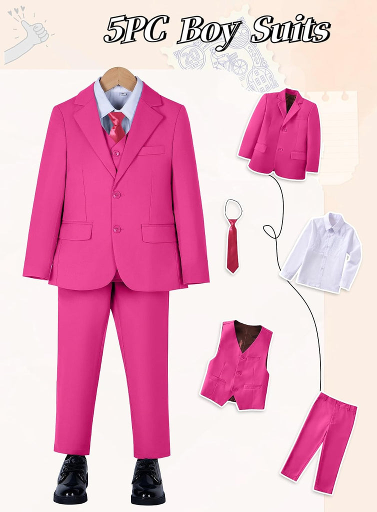 Toddler Suit for Boys Slim Fit Tuxedo Kids Wedding Ring Bearer Outfit