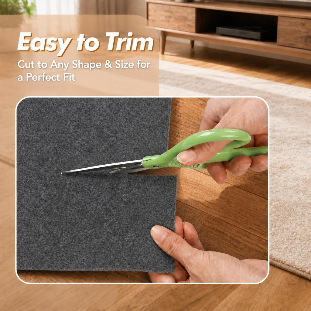 Non Slip Rug Pad 9x12 Ft, 1/8" Thick Rug Mats, Carpet Padding Under Rugs