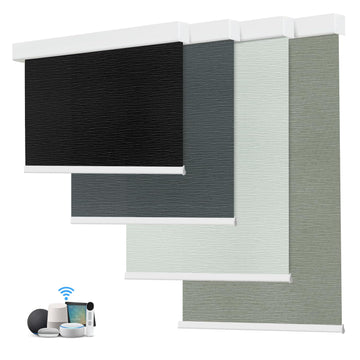 Motorized Blinds with Remote, Light Filtering Smart Roller Blinds, Compatible with Google Home and Alexa Via HUB, 50%