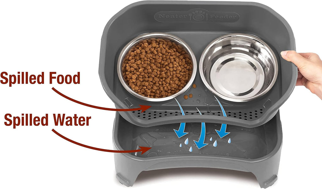 Feeder Express Mess Proof Dog Bowls Elevated for Medium to Large Sized Breed, No Spill Raised Dog Food Bowl Stand