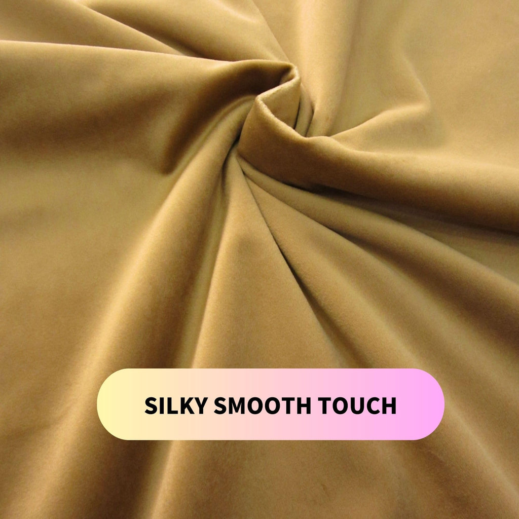 Gold Brown Velvet Curtains 90 inches Long Blackout Curtains