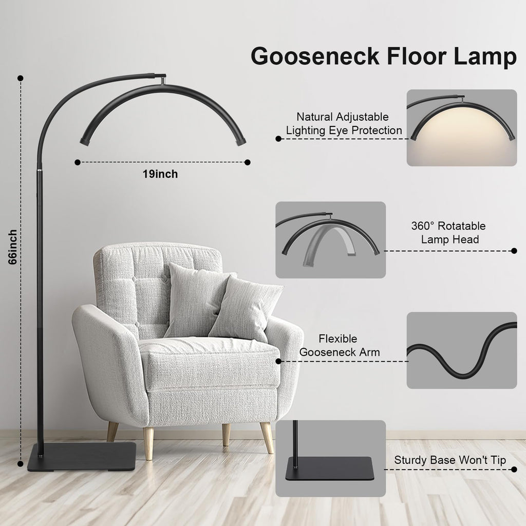 Half Moon LED Floor Light - Professional Shadow-Free Lamp for Lash Techs, Estheticians & Tattoo Artists | Remote