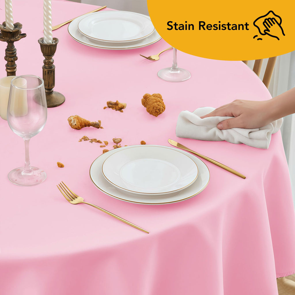 10-Pack Pink Round Tablecloths, 90 in, for 4-5 Ft Round Tables