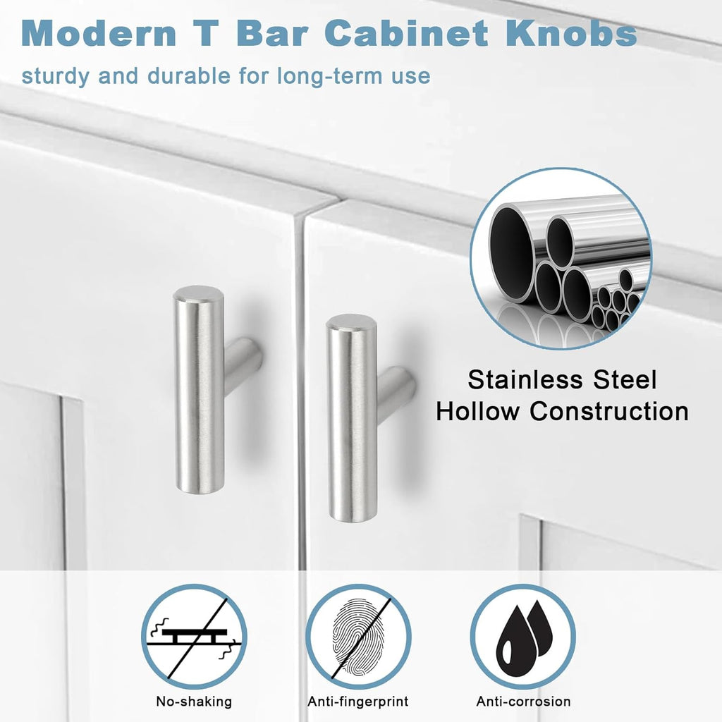 30 Pack Cabinet Knobs Brushed Nickel Cabinet Handles, Stainless Steel Single Hole Kitchen Cabinet Knobs Silver Cabinet