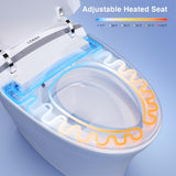 Elongated Smart Toilet with Bidet, Tankless One-Piece Design with Foot Sensor Auto Flush, Heated Seat
