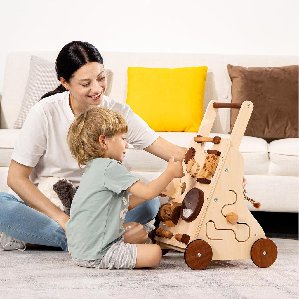 Wooden Baby Push Walker, All‐in‐One Montessori Activity Center 1+