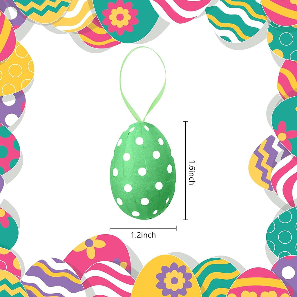 Easter Hanging Eggs, Colorful Paper Egg Tree Ornaments (Paper-Small) - Set of 30