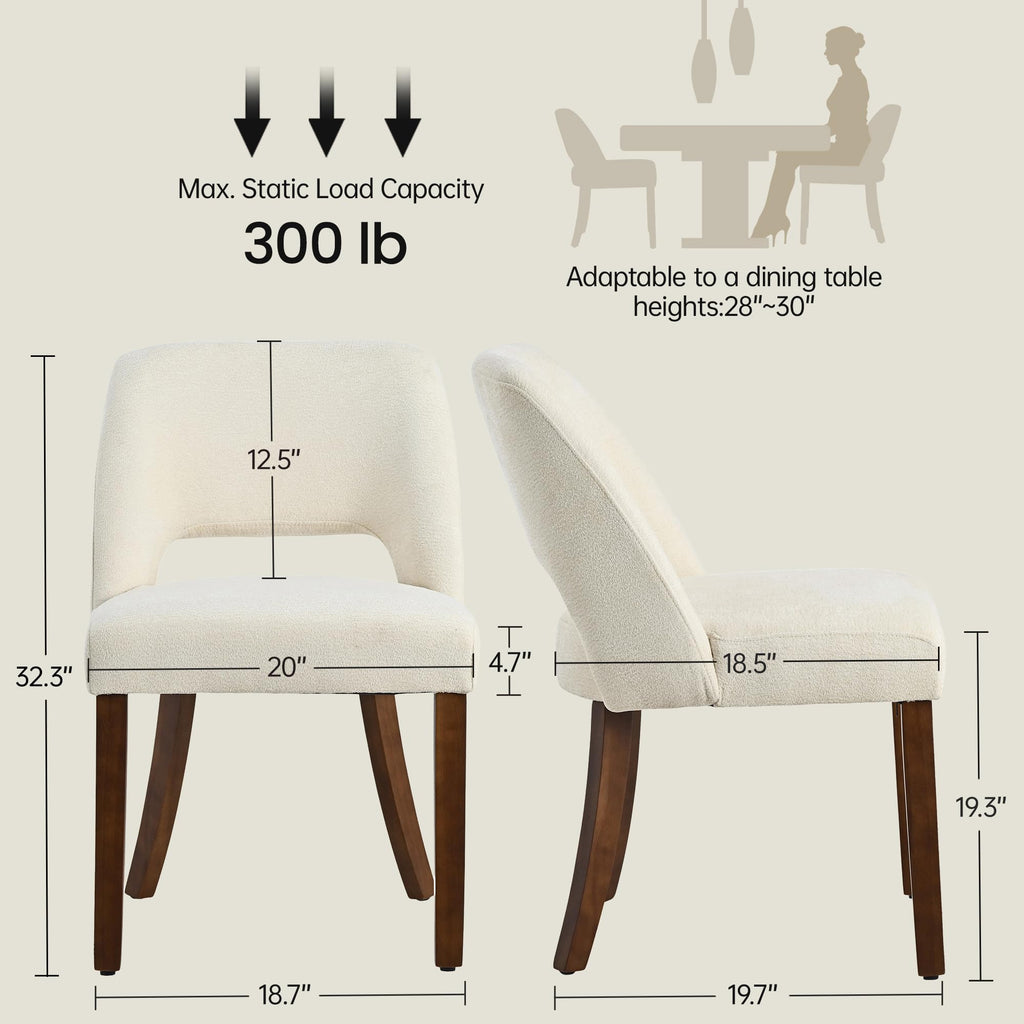 Wooden Set of 4, Fabric Upholstered Dining Room Chairs