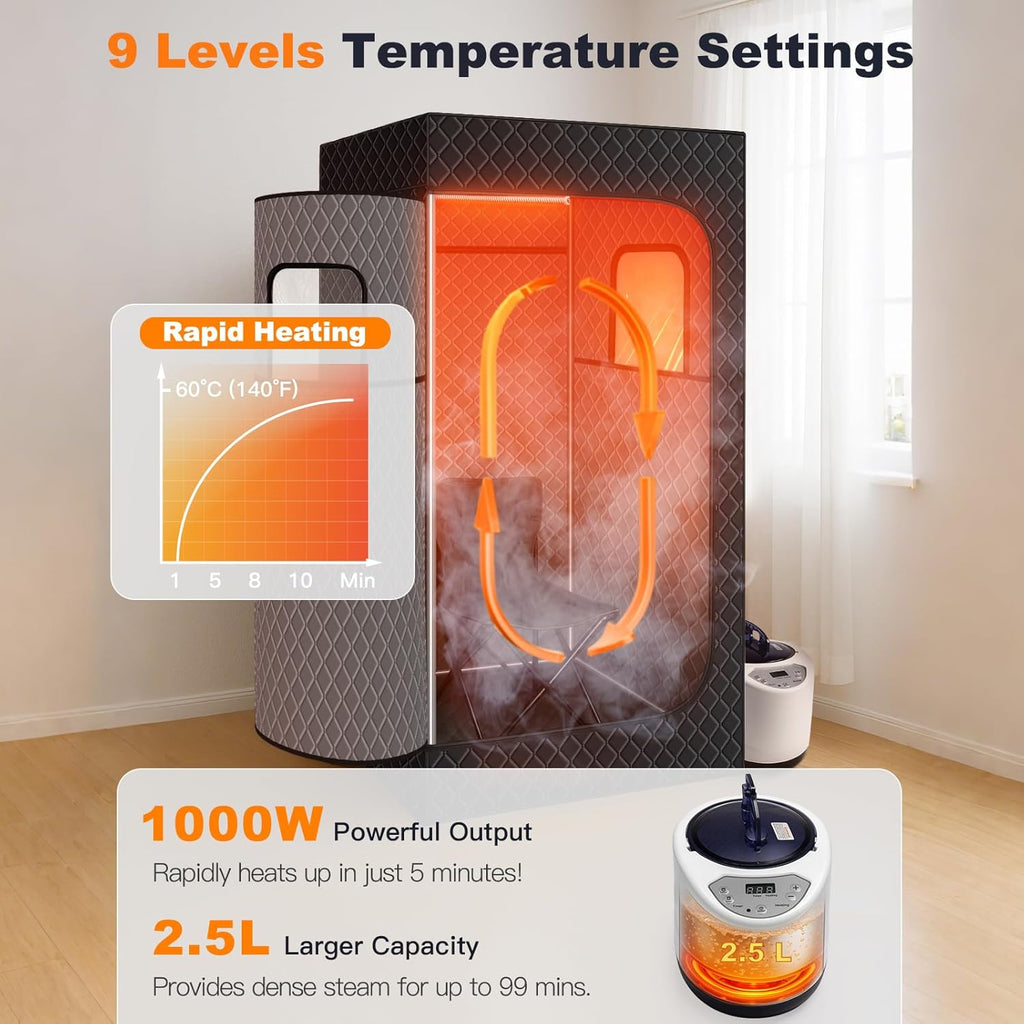 2 Person Saunas for Home, Infrared Portable Sauna for Home 2 Person, Relief Muscle Pain