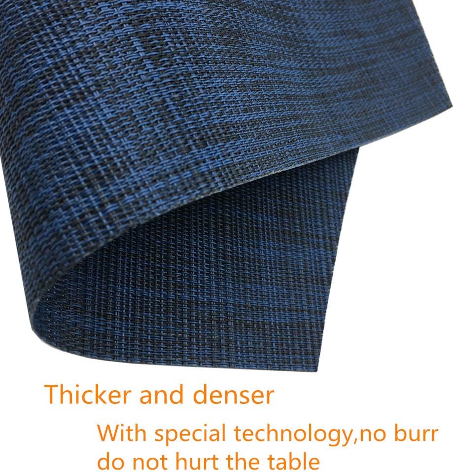 Wedge Placemats, Round Table Placemats, Navy Blue - Set of 7