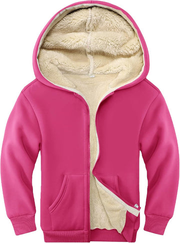 Sherpa Lined Zip Up Hoodie Winter Warm Fleece Jacket