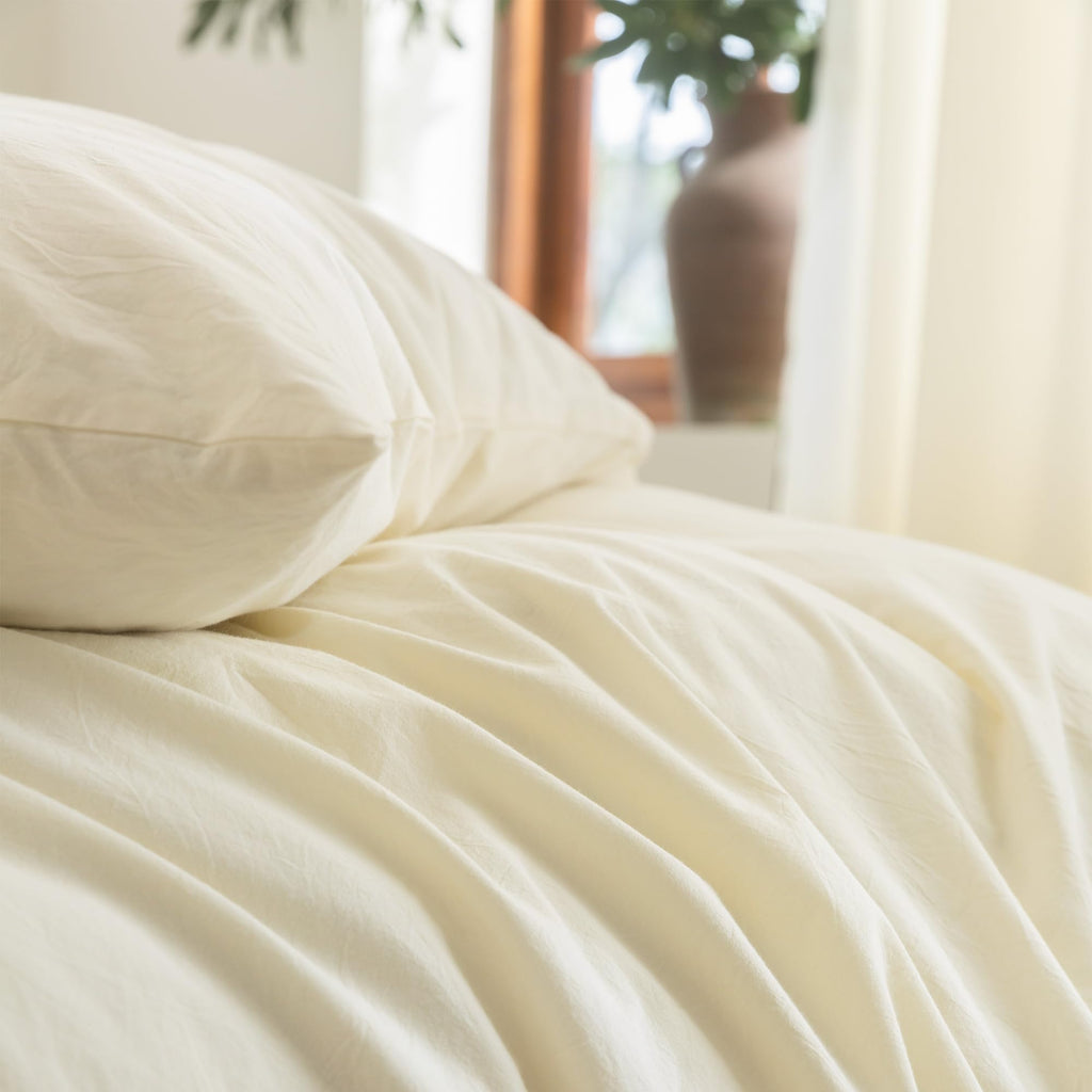 Duvet Cover Set 100% Washed Cotton Linen Feel Oversized