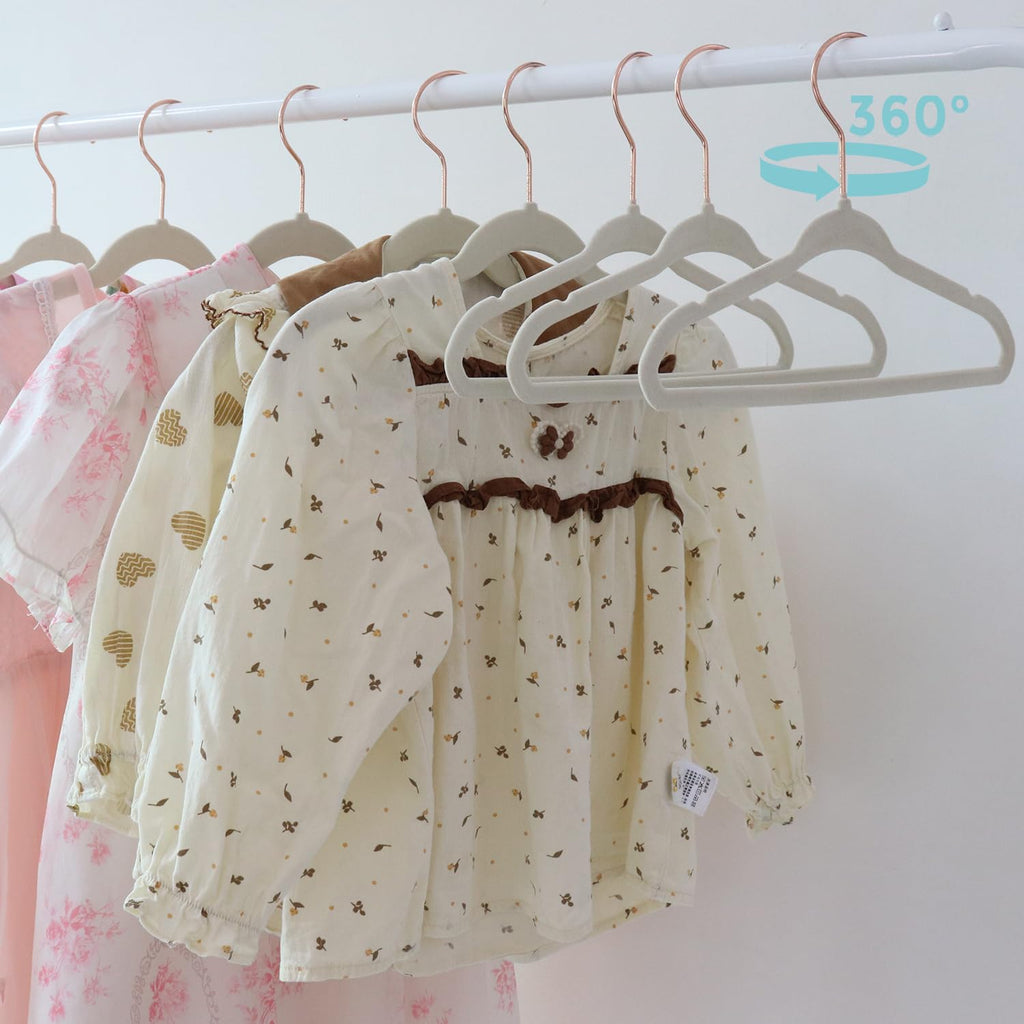 Baby Velvet Hangers 30 Pack - 11 Inch Premium Felt Non Slip Kids Hanger for Infant & Toddler Clothes - 0.2" Slim