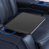 MCombo Dual Motors Leather Recliner with Power Headrest, Home Theater Seating with Armrest Storage HTS422 (Blue)