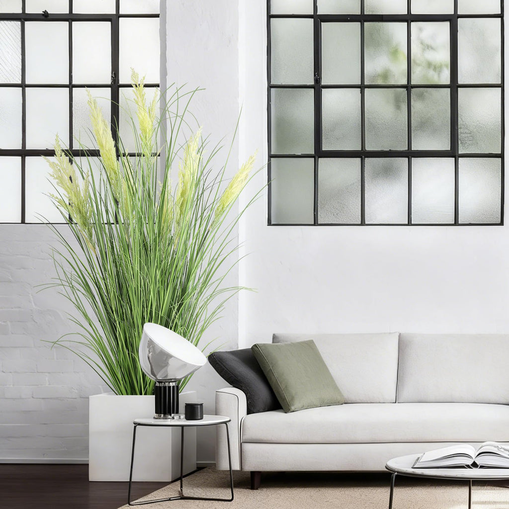 5ft/59in Artificial Plants Outdoor Indoor, Fake Onion Grass In Pot