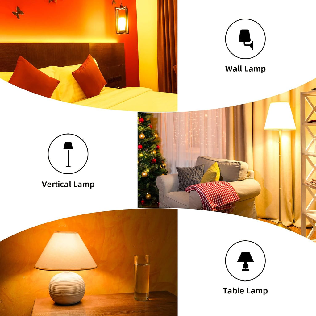 6 Pack Dimmable E26 LED Edison Light Bulbs Frosted G16.5 4W Equal 40 Watt