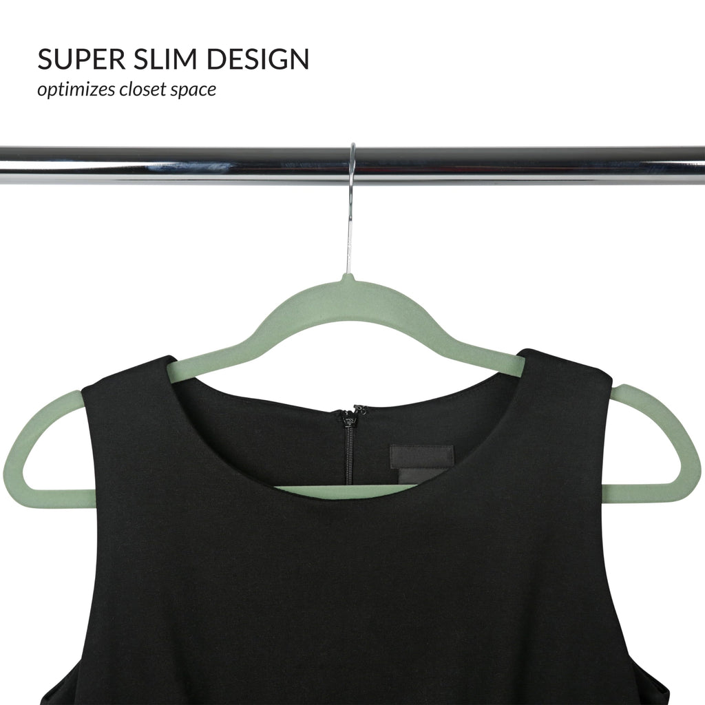Slim Velvet Clothes Hangers | 100 Pack | Non-Slip | Shirts | Suit | Pants | Dresses | Garments | Closet Storage &