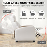 Recliner Chair Single Reclining Sofa Home Theater Seating with Lumbar Support and Padded Backrest for Living Room and