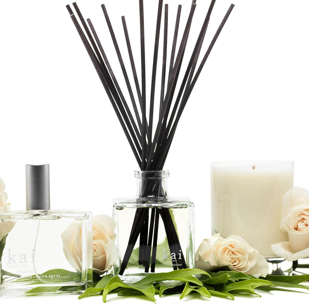 Reed diffuser - a fresh, beautiful, light gardenia scent wrapped in white exotics, 6.75 fl oz | long lasting, serene