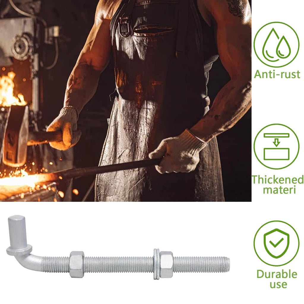 4Pcs 8inch J-Bolt Post Gate Hinge, Heavy Duty J-Bolt Gate Hinge with 5/8" Male Hinge Pin for Farm Gate Hardware, Gate