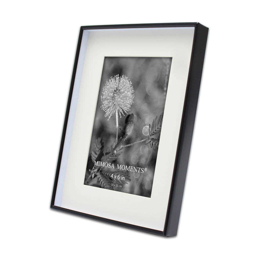 6x8 Brass Shadow Box Metal Picture Frame with 4x6 Photo Mat