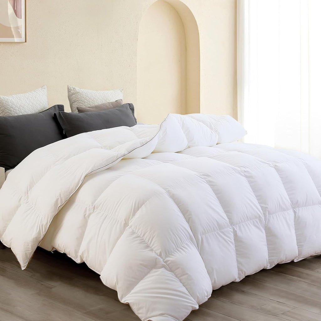 Premium Down Comforter Twin, White Duvet Insert All Season
