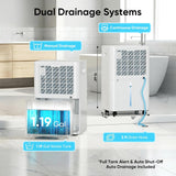 52 Pints Dehumidifier for Home, 4500 Sq. Ft Dehumidifier for Basement with Drain Hose, 3 Modes, Ultra Quiet