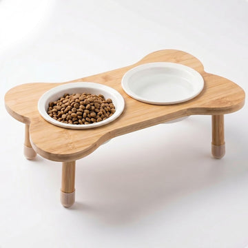 Elevated Dog Bowls for Small Dogs, Set of 2 Ceramic Dog Bowls with Stand