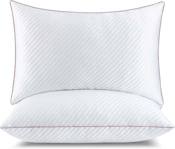King Size Bed Pillows 2 Pack | Shredded Memory Foam Cooling Pillows for Side,Back & Stomach Sleepers