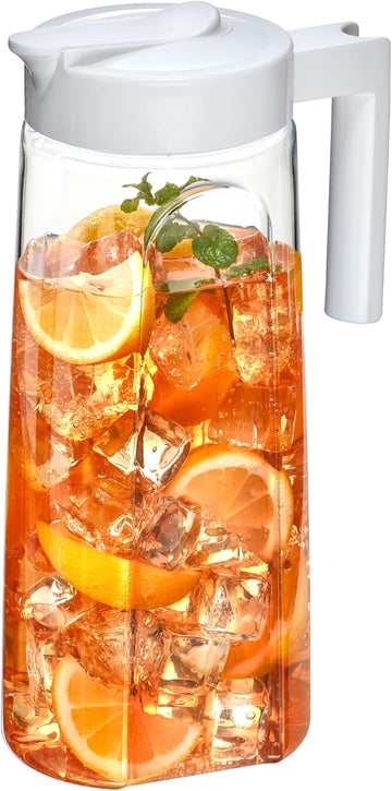 Slim - Tritan Pitcher (64 oz), Unbreakable Plastic Water Pitcher with Lid, BPA-Free, Heat-Resistant, Dishwasher-Safe