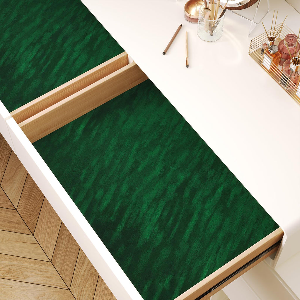 15.7"x78.7" Dark Green Velvet Fabric Self Adhesive Felt Drawer Liner Soft Velvet Wallpaper Peel and Stick Green