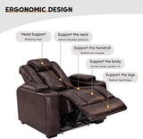 ANJ Power Home Theater Seating Recliner Chairs, PU Leather Recliner with Cup Holder