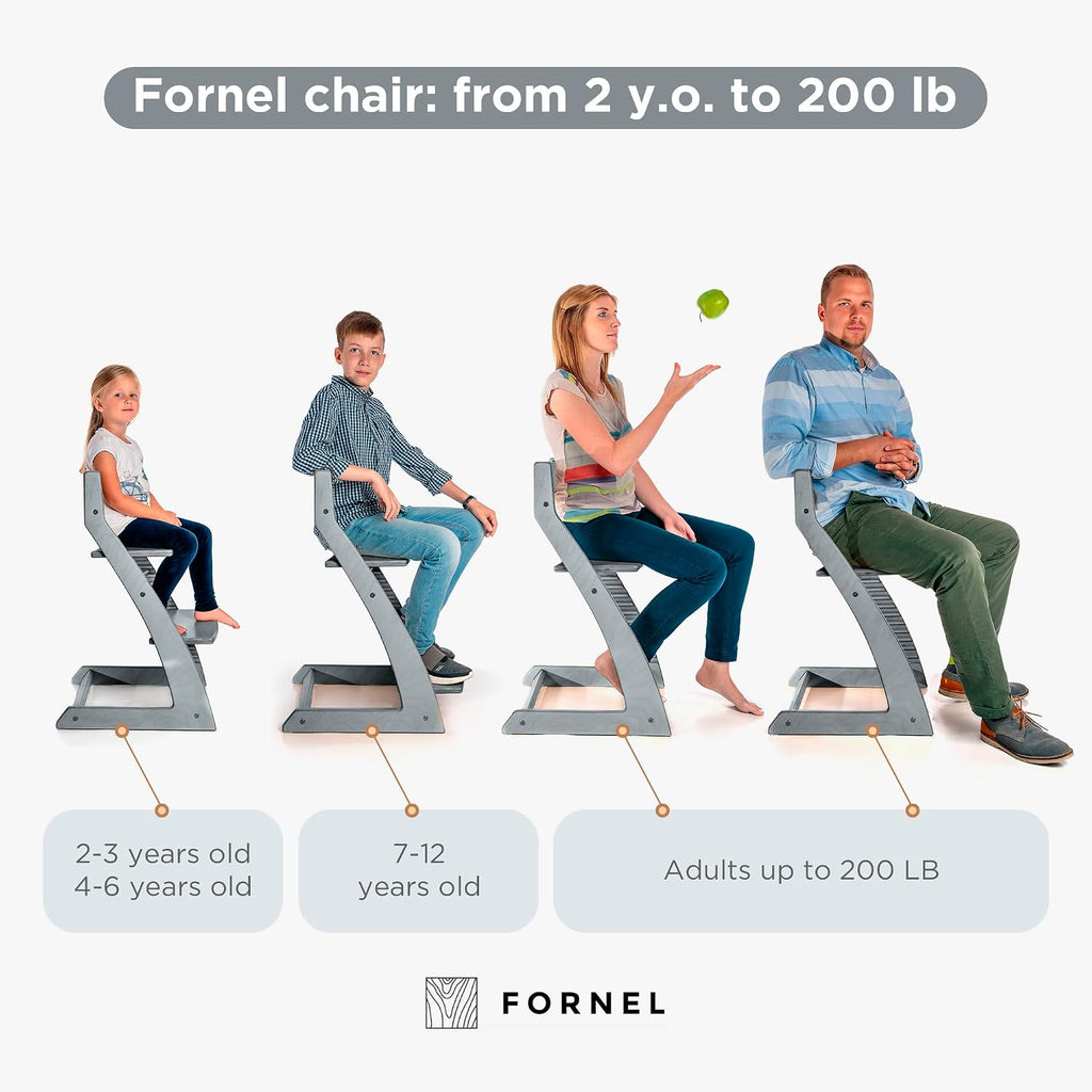 Grey Wooden High Chair for Toddlers | The Grow-with-Me Adjustable Chair for Modern Farmhouse & Scandinavian Kitchens