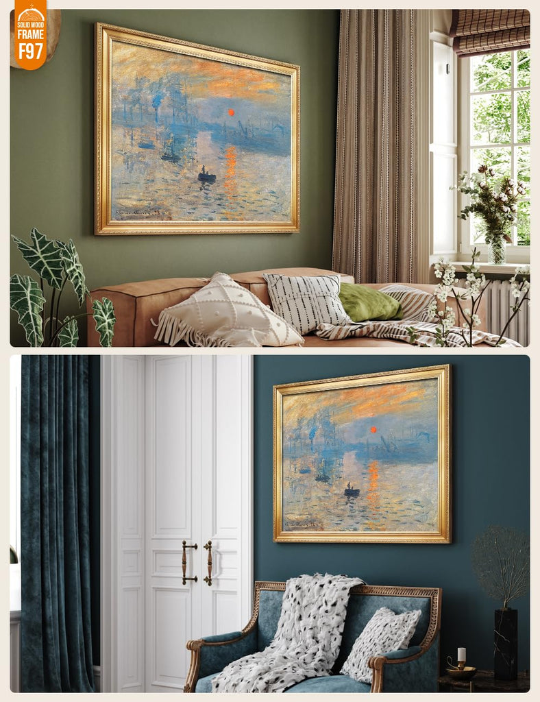 Claude Monet Canvas Wall Art, Impression Sunrise, 40x30