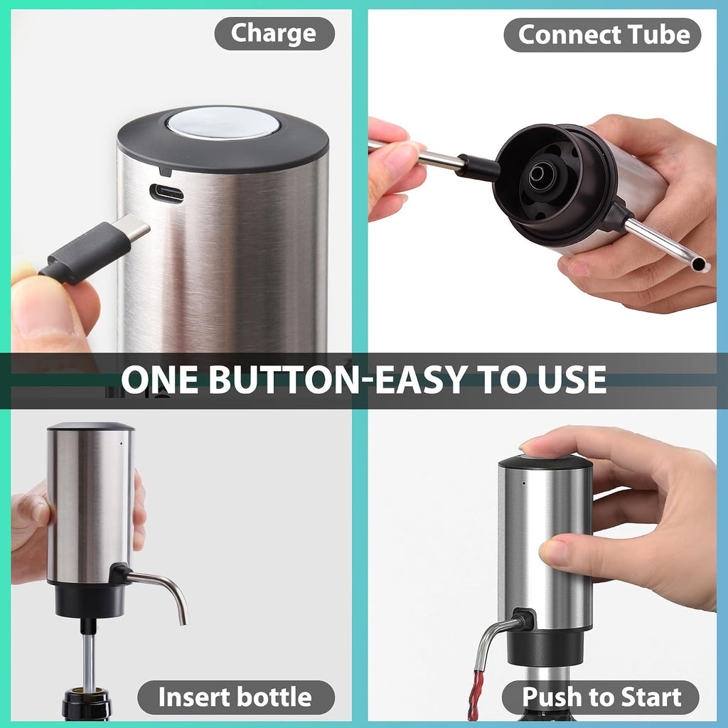 Electric Wine Aerator Pourer Decanter Type C Rechargeable Wine Dispenser