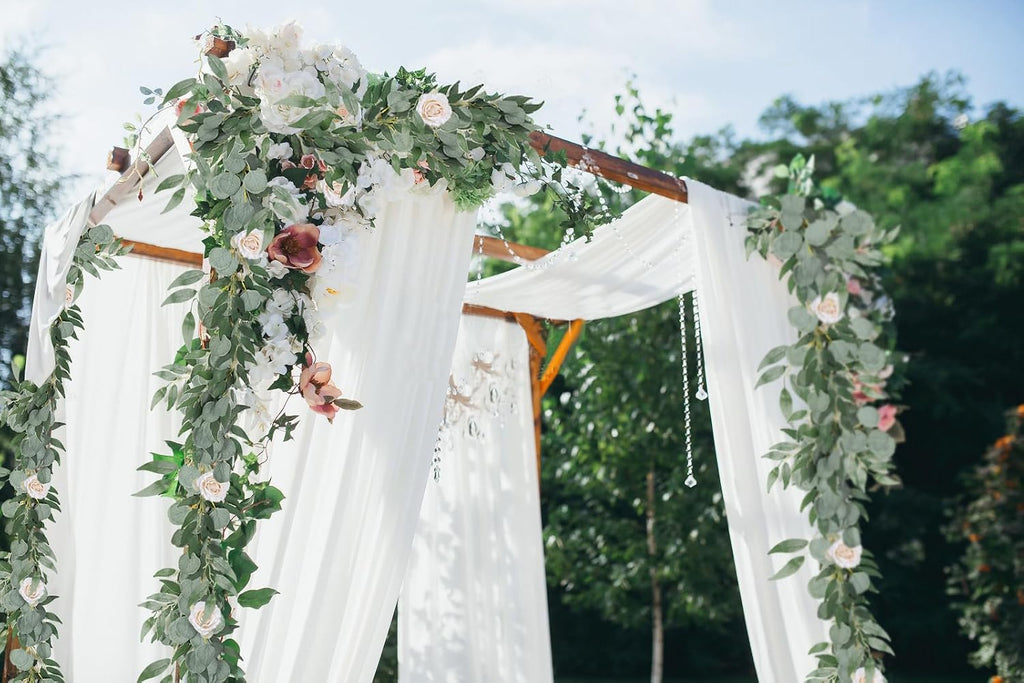 Artificial Silk Eucalyptus Vines Garland with Willow Leaves 6Ft - Set of 2