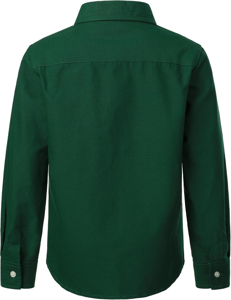 Boys Oxford Dress Shirts Long Sleeve Button Down Shirt