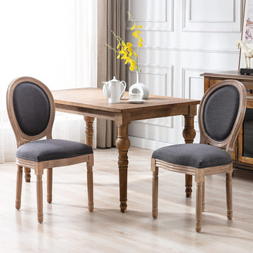 French Dining Chairs Set of 2, Farmhouse Dining Chairs, Vintage Country Dining Chair with Round Back, French Bistro