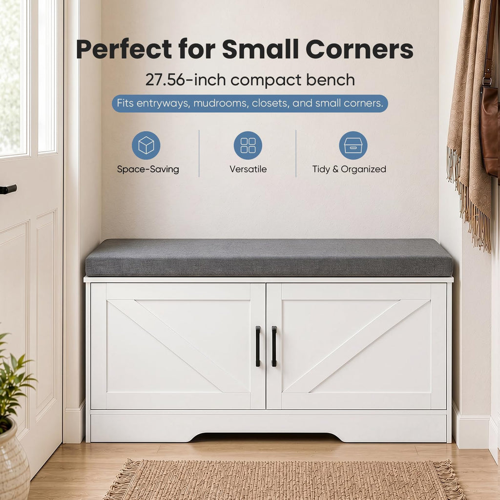Shoe Bench with Storage, 39.4" Shoe Storage Bench