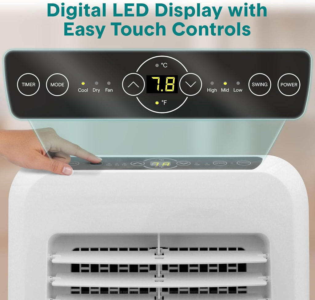Small Air Conditioner Portable 12,000 BTU with Built-in Dehumidifier - Portable AC Unit for Rooms up to 550 sq ft