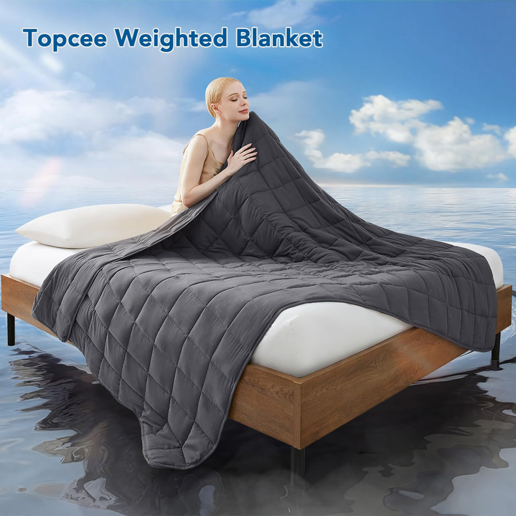 Weighted Blanket (20lbs 60"x80" Queen Size) for Adult All-Season Summer Fall Winter Cooling Breathable Heavy